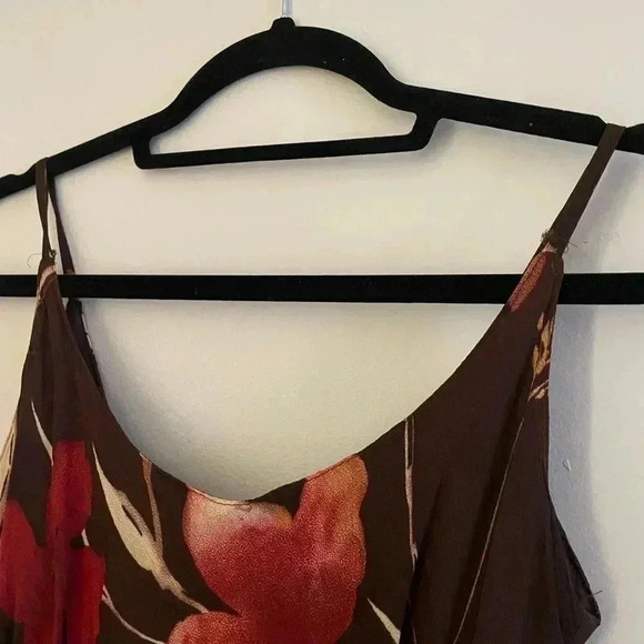 Brown Flower Print Dress​​​​​​​​​​​​​ - Picture 2 of 6